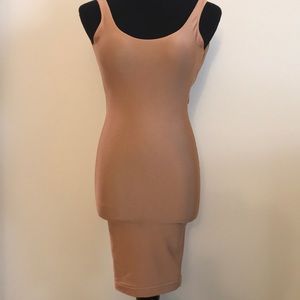 Champagne colored American apparel tank dress.